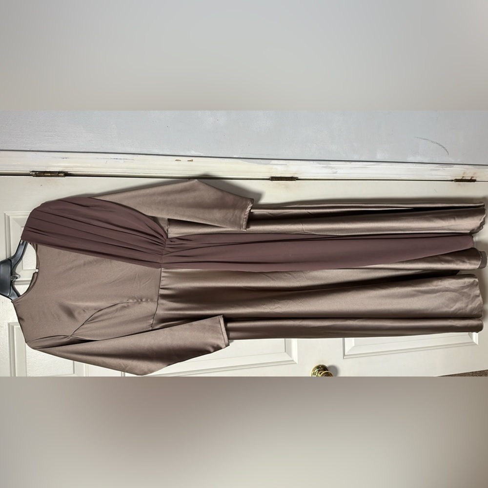 Anna Hariri long sleeve gown